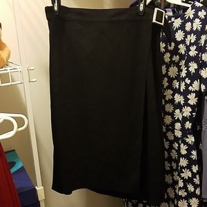Black suede wrap skirt